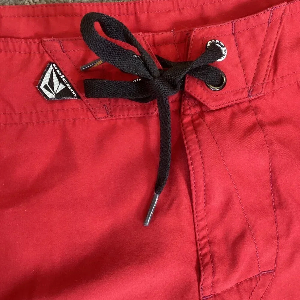 Volcom Board Shorts Swim Trunks Mens 30 Red #100P‎
